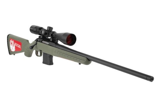 Ruger American Predator magazine fed bolt action rifle with .223 Rem chamber and Vortex Crossfire scope.